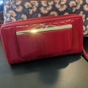 Vintage red eel skin wallet never used
